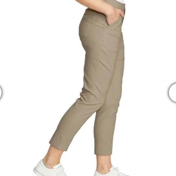 Eddie Bauer Horizon Straight Ankle Pants-Khaki - Picture 7 of 11